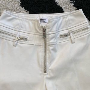 white tiger mist faux leather pants